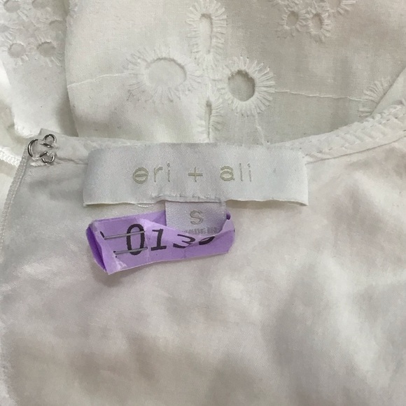 Anthropologie Eri + Ali White Eyelet Cropped Ruffle Eyelet Jumpsuit Size… - Picture 6 of 9